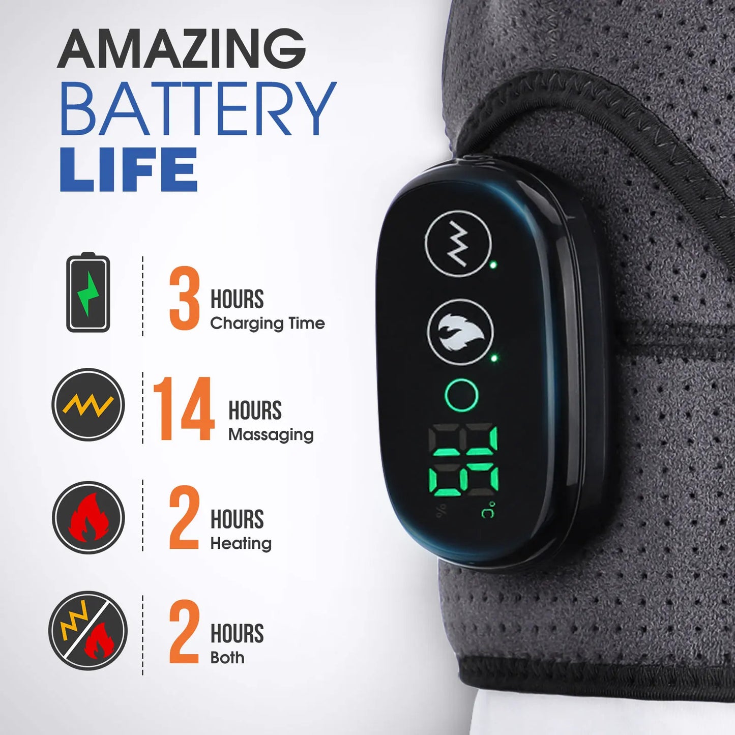 Electric Shoulder Massager Heating Vibration Massage Belt Thermal Physiotherapy Brace Knee Arthritis Pain Relief Rechargeable