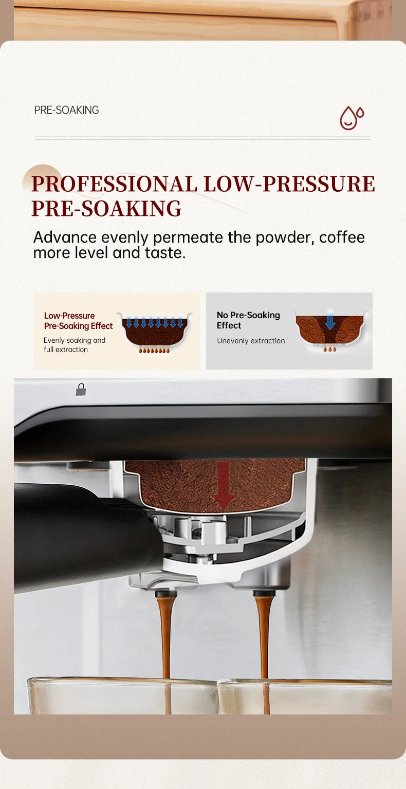Cafelffe 2025 Espresso Coffee Machine Stainless Steel with Milk Frother & Steam Wand | Semi-Automatic Cappuccino Maker | 20Bar Pressure | Cafetera