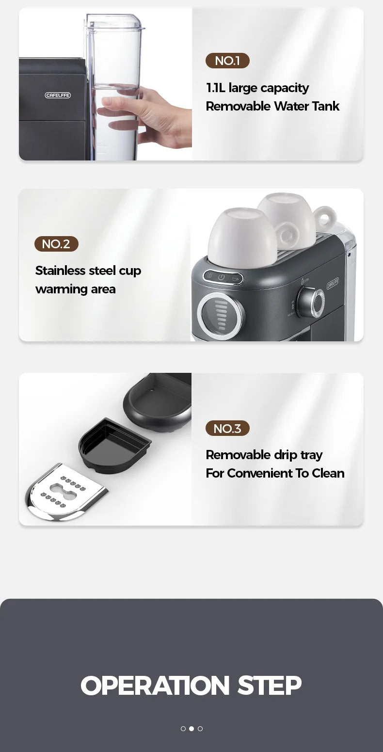 2025Cafelffe 4-in-1 Coffee Maker Hot/Cold Dolce Gusto&Nespresso Capsule ESE Pod Ground Cappuccino Espresso Machine Cafetera 19 Bar2025