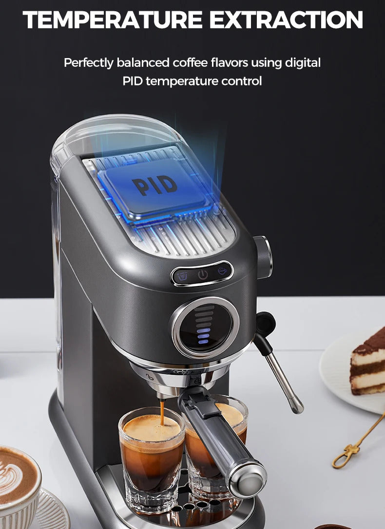 2025Cafelffe Coffee Maker 19Bar Inox Semi Automatic Super Slim ESE POD&Powder Espresso Cappuccino Machine Stainless Steel Cold/Hot2025
