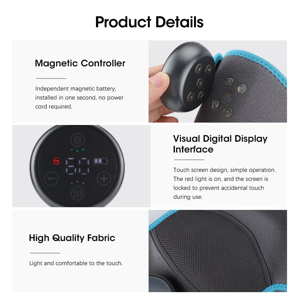 Electric Shoulder Massager Heating Vibration Massage Belt Thermal Physiotherapy Brace Knee Arthritis Pain Relief Rechargeable