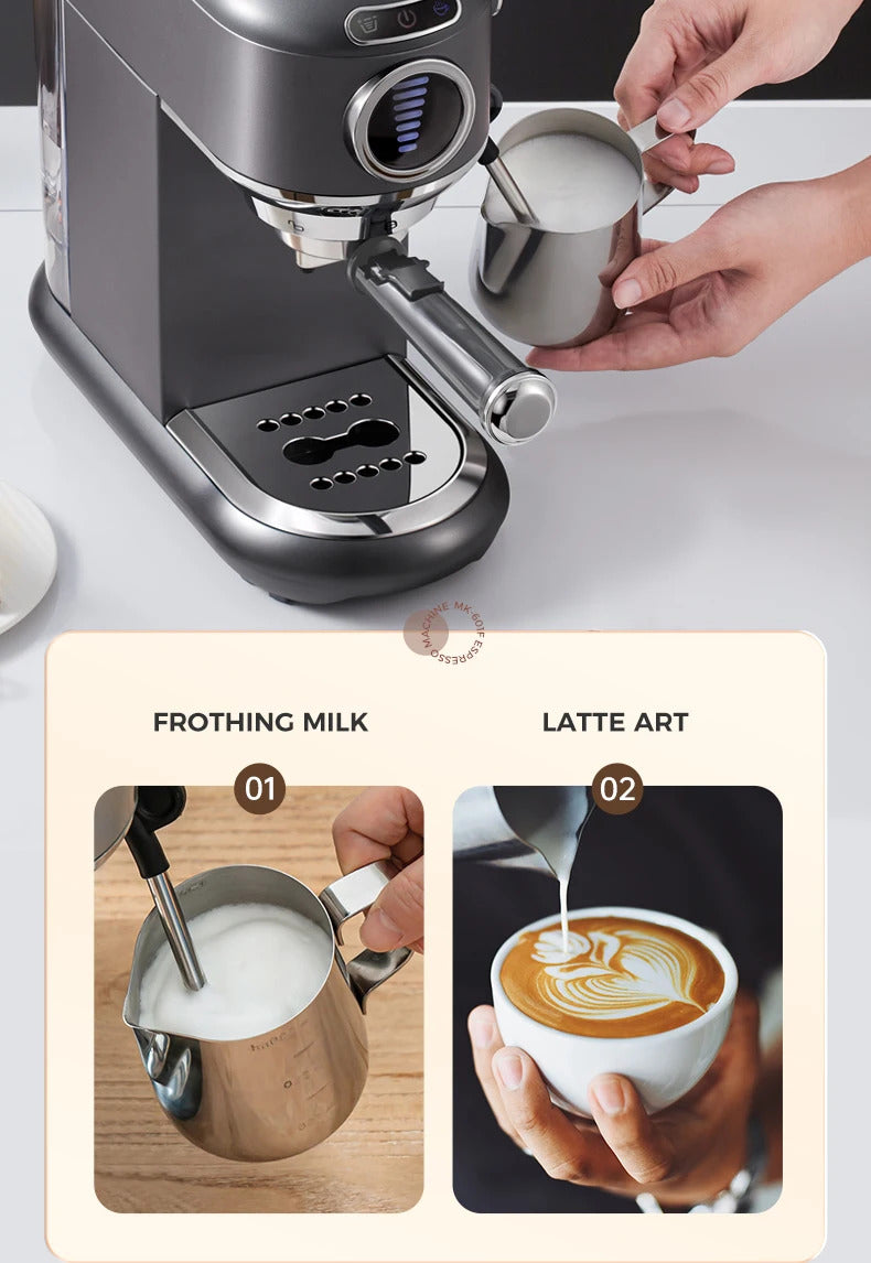 2025Cafelffe Coffee Maker 19Bar Inox Semi Automatic Super Slim ESE POD&Powder Espresso Cappuccino Machine Stainless Steel Cold/Hot2025