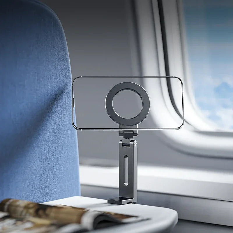 Universal Magnetic Phone Holder Travel Essentials Flexible Rotation Hands-Free Airplane Phone Mount Seat Adjustable Phone Stand