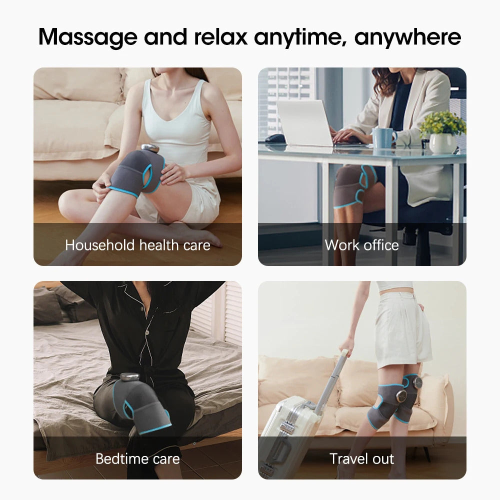 Electric Shoulder Massager Heating Vibration Massage Belt Thermal Physiotherapy Brace Knee Arthritis Pain Relief Rechargeable