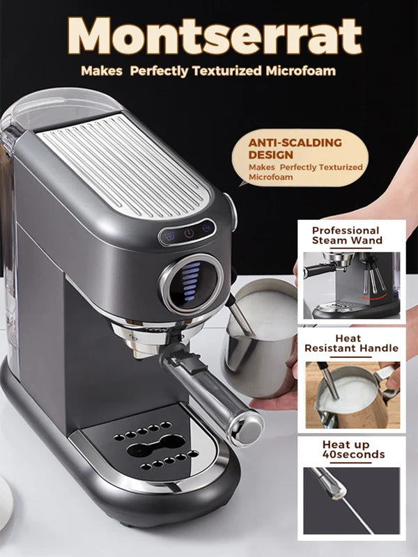 2025Cafelffe Coffee Maker 19Bar Inox Semi Automatic Super Slim ESE POD&Powder Espresso Cappuccino Machine Stainless Steel Cold/Hot2025