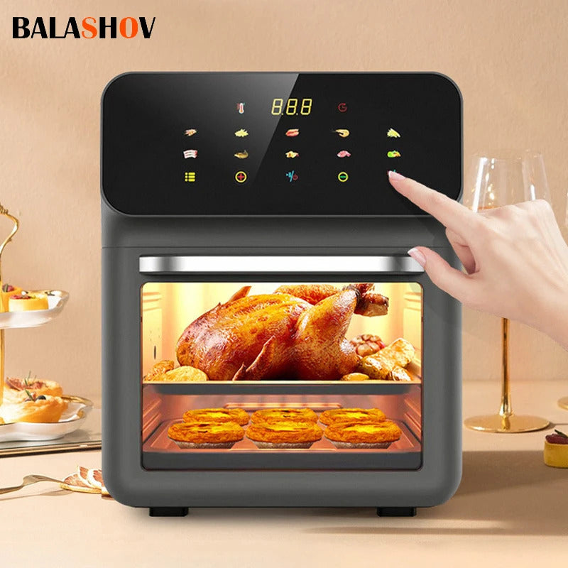10LLarge Capacity Electric Air Fryer | Oil-Free & Automatic Household Kitchen Convection Oven | 360° Baking & Deep Fryer | Healthy Cooking Without Oil