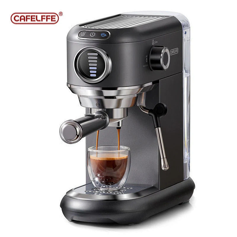 2025Cafelffe Coffee Maker 19Bar Inox Semi Automatic Super Slim ESE POD&Powder Espresso Cappuccino Machine Stainless Steel Cold/Hot2025