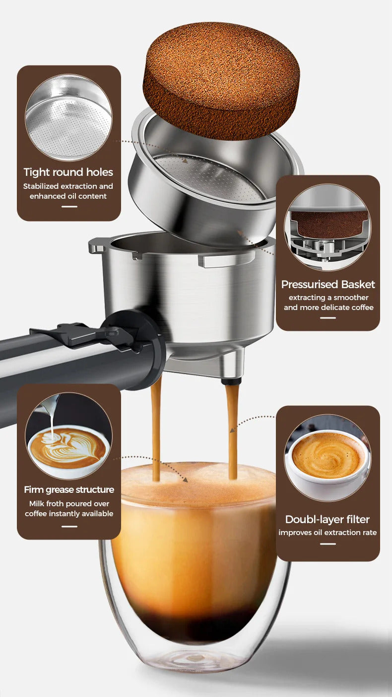 2025Cafelffe 4-in-1 Coffee Maker Hot/Cold Dolce Gusto&Nespresso Capsule ESE Pod Ground Cappuccino Espresso Machine Cafetera 19 Bar2025