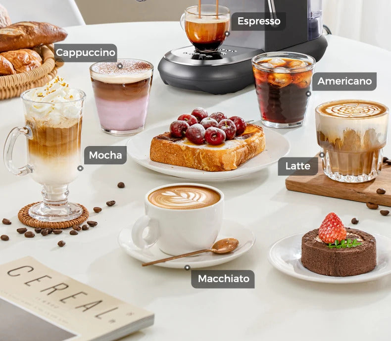 2025Cafelffe Coffee Maker 19Bar Inox Semi Automatic Super Slim ESE POD&Powder Espresso Cappuccino Machine Stainless Steel Cold/Hot2025