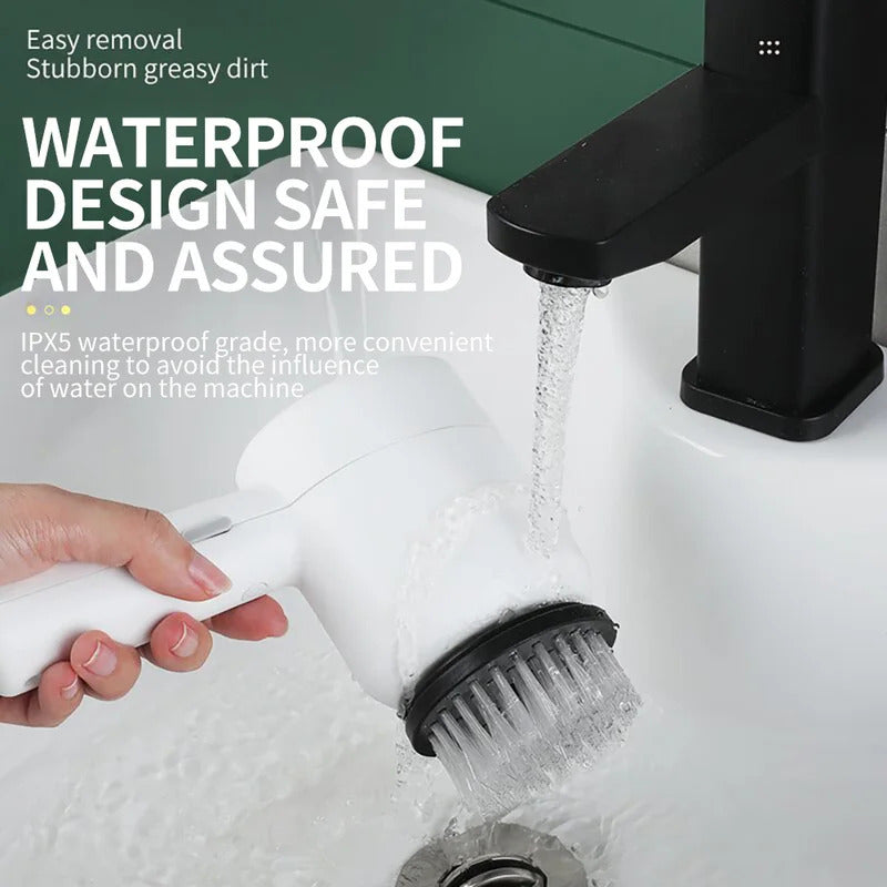 Electric Cleaning Turbo Scrub Brush Waterproof Cleaner Wireless Charging Cleaner Bathroom Kitchen Cleaning Tools Set