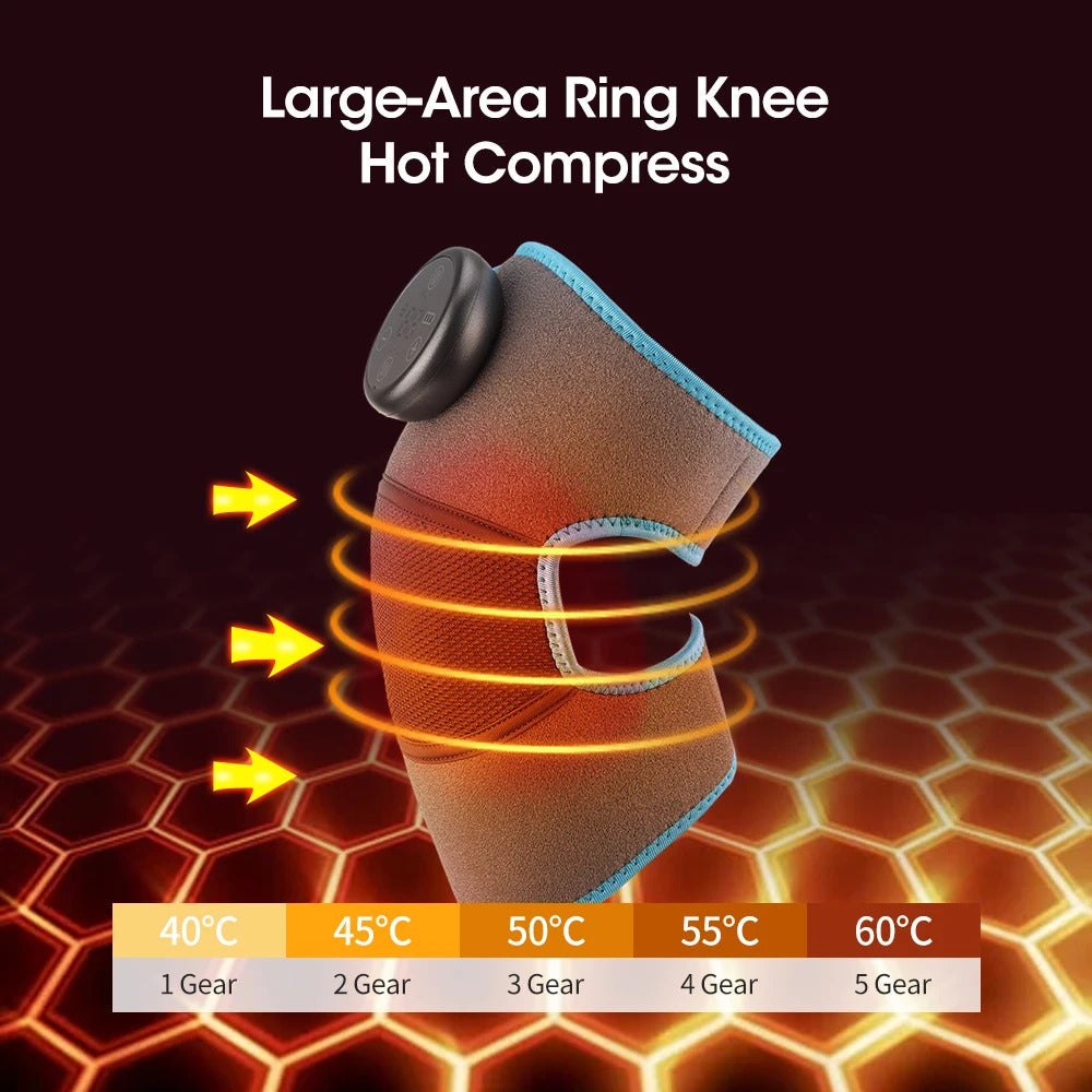 Electric Shoulder Massager Heating Vibration Massage Belt Thermal Physiotherapy Brace Knee Arthritis Pain Relief Rechargeable