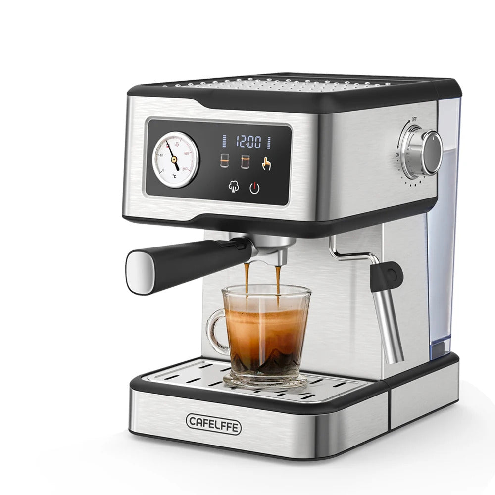 Cafelffe 2025 Espresso Coffee Machine Stainless Steel with Milk Frother & Steam Wand | Semi-Automatic Cappuccino Maker | 20Bar Pressure | Cafetera