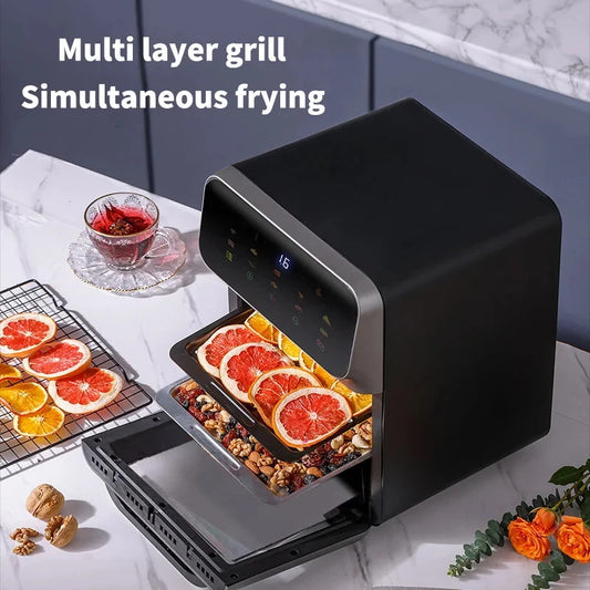 10LLarge Capacity Electric Air Fryer | Oil-Free & Automatic Household Kitchen Convection Oven | 360° Baking & Deep Fryer | Healthy Cooking Without Oil