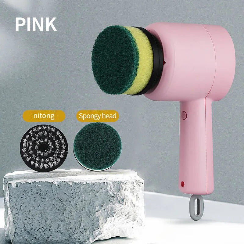 Electric Cleaning Turbo Scrub Brush Waterproof Cleaner Wireless Charging Cleaner Bathroom Kitchen Cleaning Tools Set