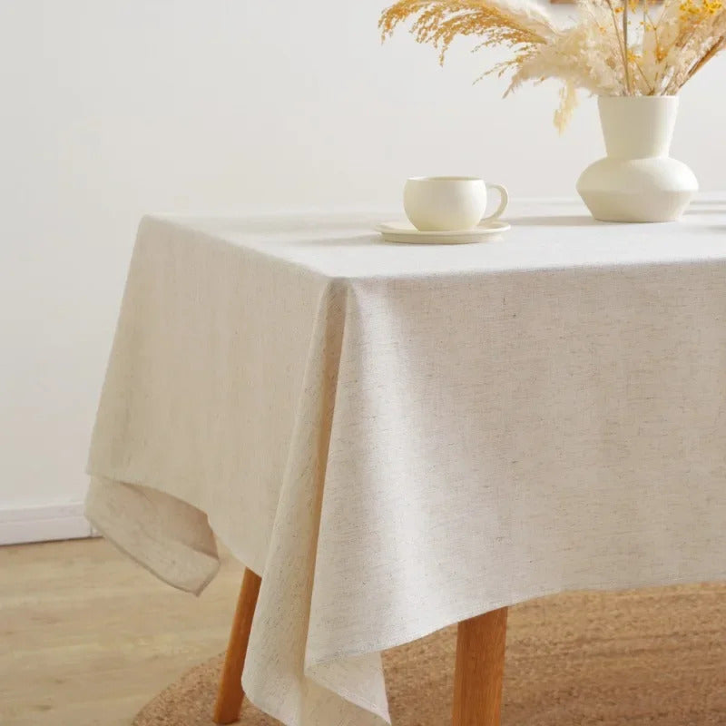 Cotton Linen Ruffled Tablecloth