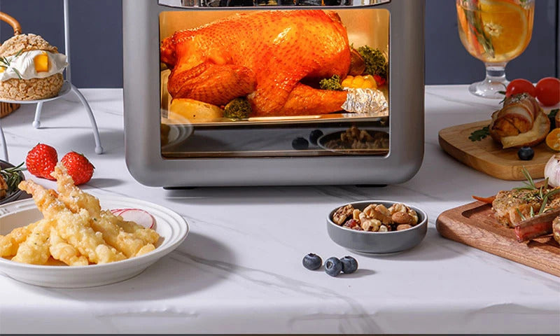 10LLarge Capacity Electric Air Fryer | Oil-Free & Automatic Household Kitchen Convection Oven | 360° Baking & Deep Fryer | Healthy Cooking Without Oil