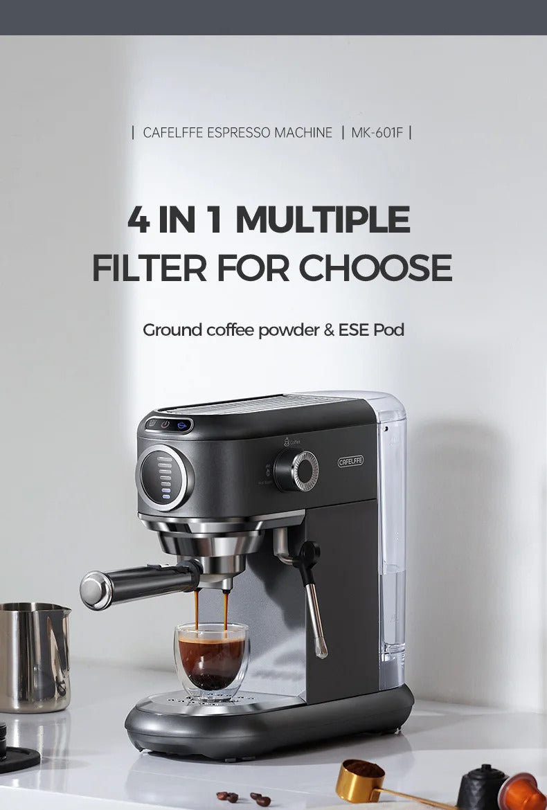 2025Cafelffe 4-in-1 Coffee Maker Hot/Cold Dolce Gusto&Nespresso Capsule ESE Pod Ground Cappuccino Espresso Machine Cafetera 19 Bar2025