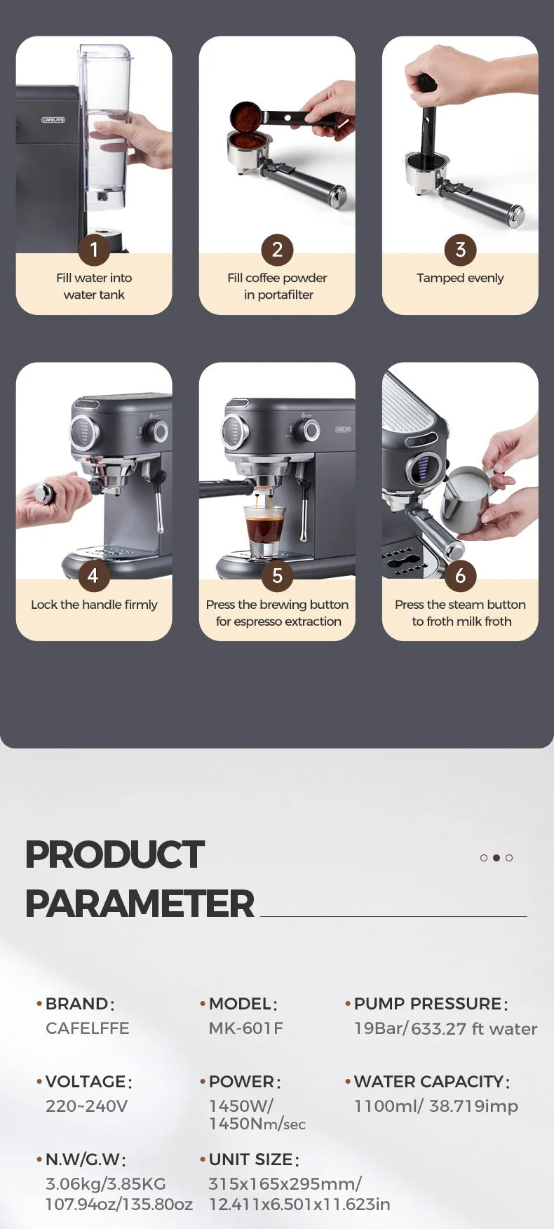 2025Cafelffe 4-in-1 Coffee Maker Hot/Cold Dolce Gusto&Nespresso Capsule ESE Pod Ground Cappuccino Espresso Machine Cafetera 19 Bar2025