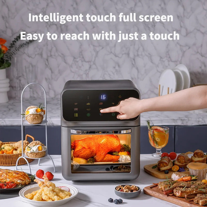 10LLarge Capacity Electric Air Fryer | Oil-Free & Automatic Household Kitchen Convection Oven | 360° Baking & Deep Fryer | Healthy Cooking Without Oil