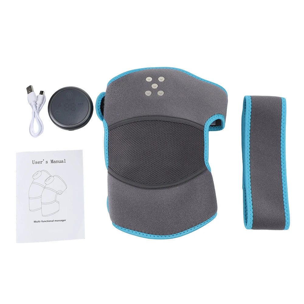 Electric Shoulder Massager Heating Vibration Massage Belt Thermal Physiotherapy Brace Knee Arthritis Pain Relief Rechargeable