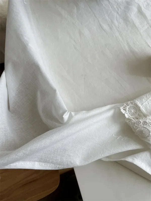 Embroidery 100% Cotton Lace White Flower Tablecloth for Home Wedding Party Decoration Table Cloth Luxurious Table Cover